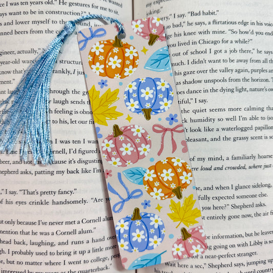 Daisy Pumpkins Metal Bookmark
