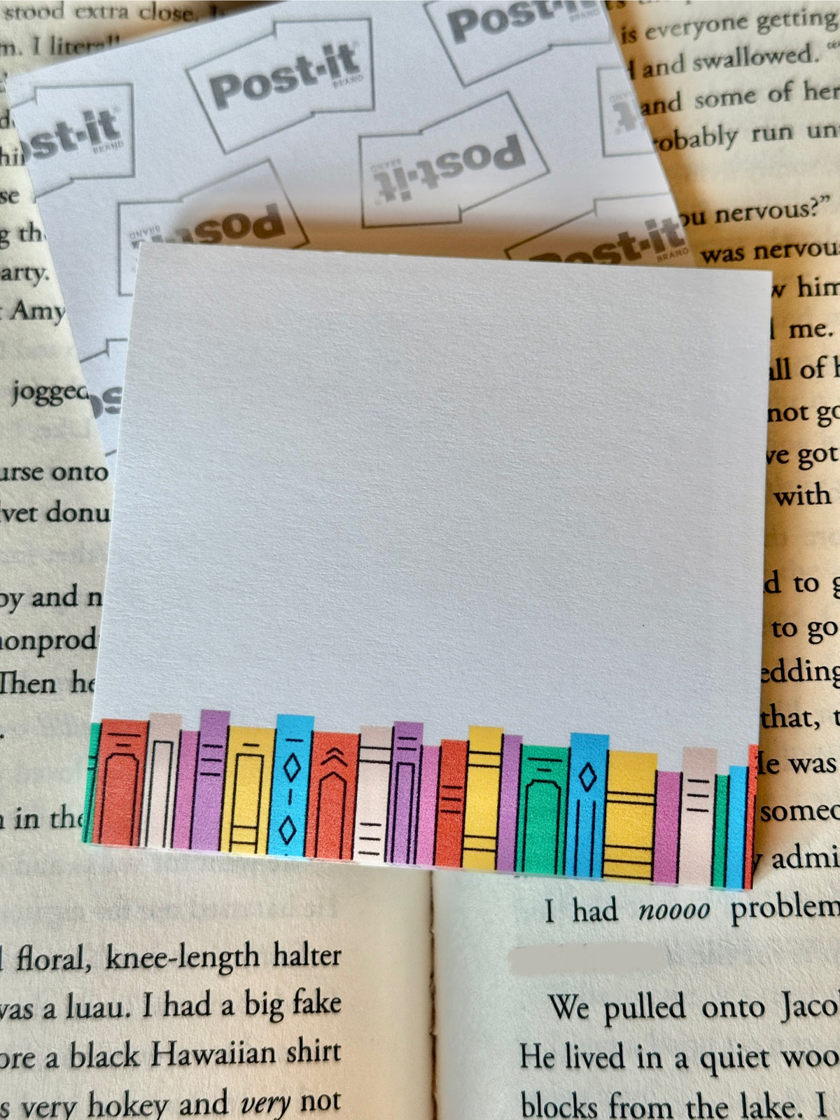 Rainbow Bookstack Post-It Note