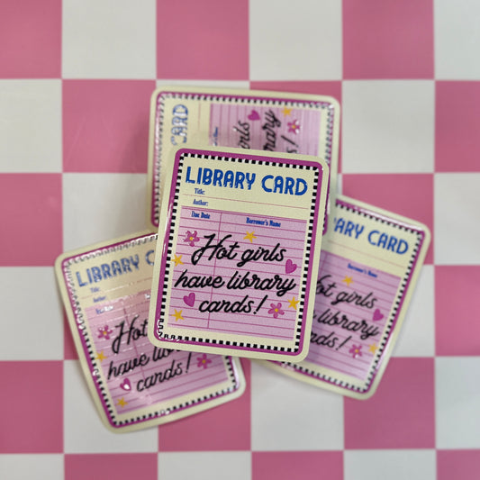 Hot Girls Library Card Sticker