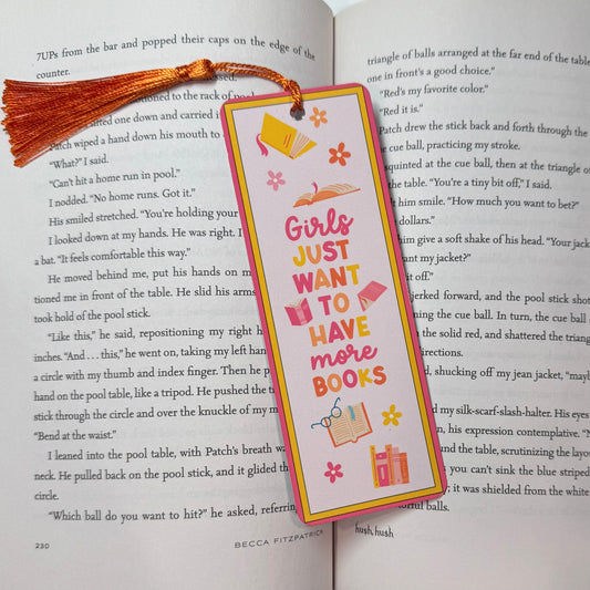 Girls Want Books Metal Bookmark