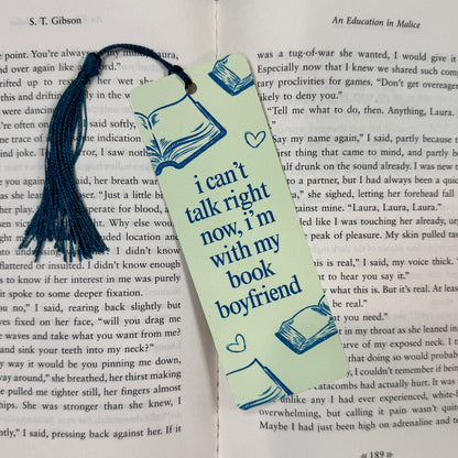 With My Book Boyfriend Metal Bookmark